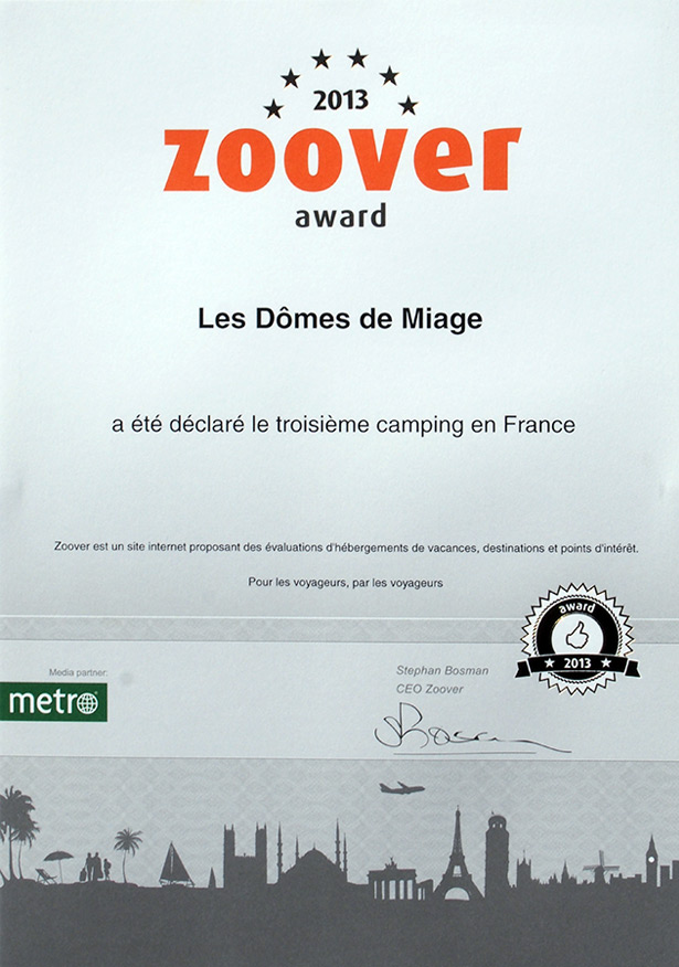 Award Zoover 2013